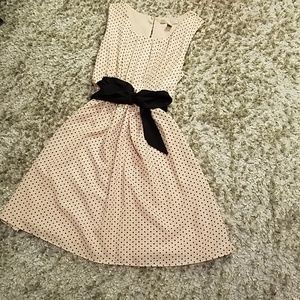 Tie front polkadot dress